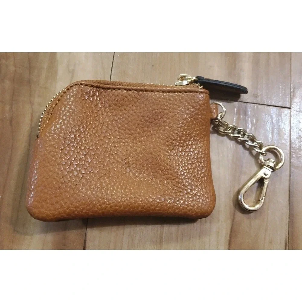 Steve Madden‎ Coin Purse Key Chain Tan Bag Charm Change Cash Pouch